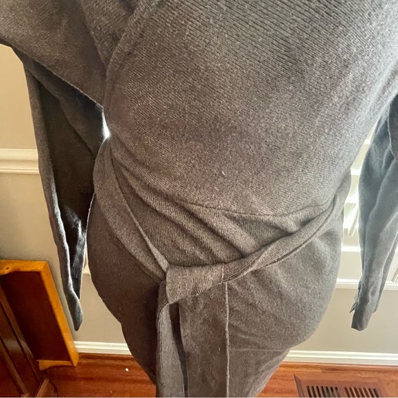 Aqua Charcoal Long Sleeve Wrap Dress - Picture 2 of 4